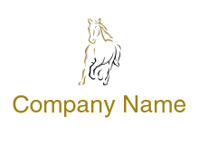 line art abstract horse logo