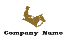 cowboy riding horse logo
