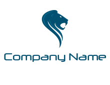 swoosh abstract lion head logo