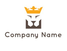 negative spacing lion head with crown logo