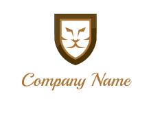 lion head in shield logo