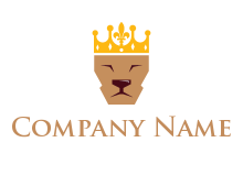 lion head wearing crown logo