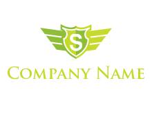 letter S in wings with shield logo