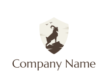 mountain goat in shield logo