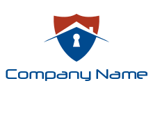 keyhole in house forming shield logo