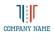 abstract American flag shield logo