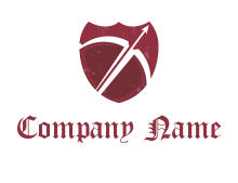 archery arrow in shield logo