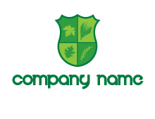 plants in badge shield logo