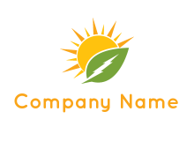 bolt in leaf with sun logo