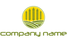 upright wheat stalks farm logo