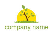 sun and plant farm logo