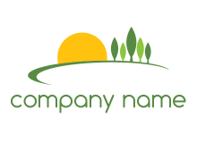 abstract field and sun logo