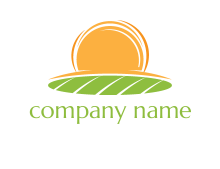 leaf in abstract sun logo