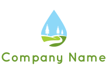 landscape inside the water drop logo