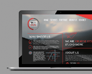 laptop with web page design