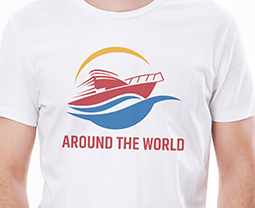 travel branding logo on t shirt 
