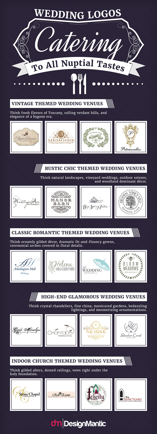 Wedding Catering logos infographic