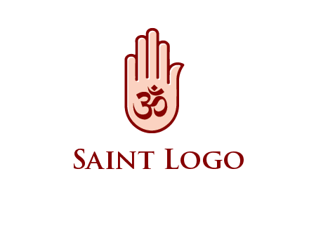 om symbol in hand logo