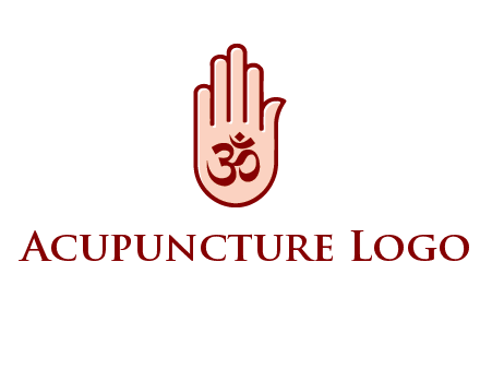om symbol in hand logo