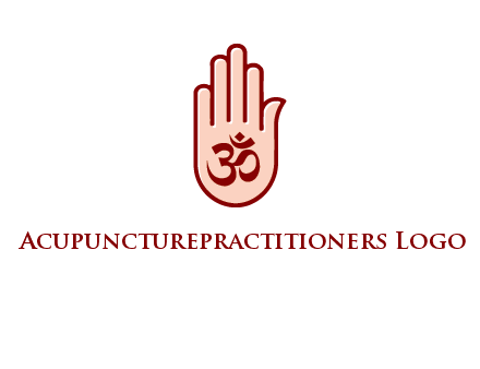 om symbol in hand logo