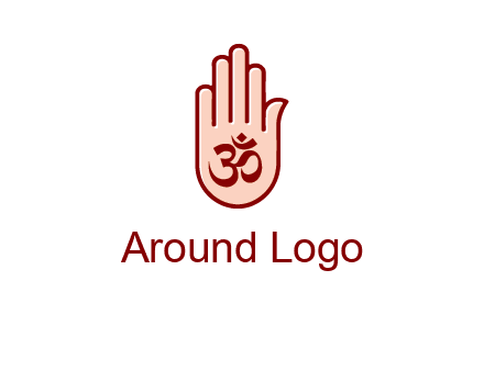 om symbol in hand logo