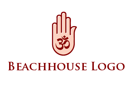 om symbol in hand logo