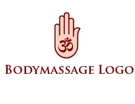om symbol in hand logo