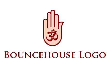 om symbol in hand logo