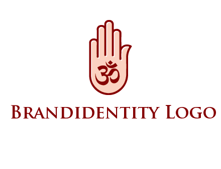 om symbol in hand logo