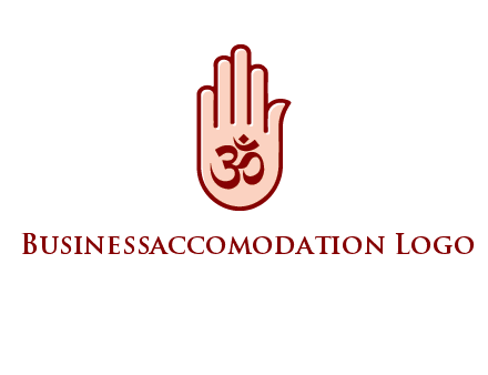 om symbol in hand logo
