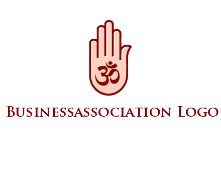 om symbol in hand logo