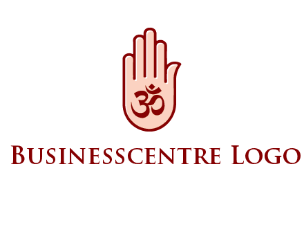 om symbol in hand logo