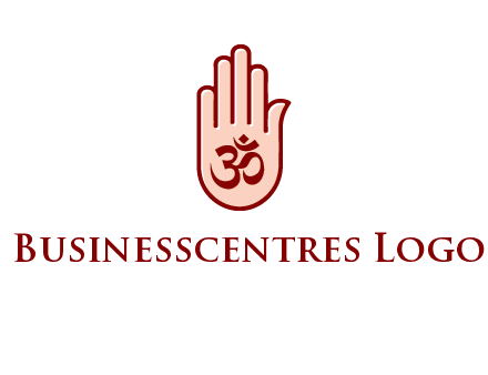om symbol in hand logo