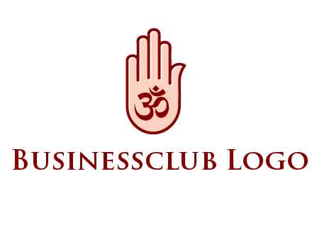 om symbol in hand logo