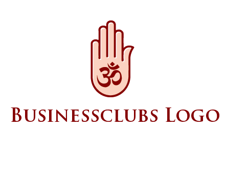 om symbol in hand logo