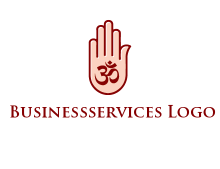 om symbol in hand logo