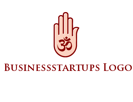 om symbol in hand logo
