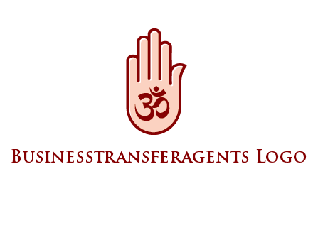om symbol in hand logo