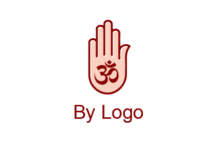 om symbol in hand logo