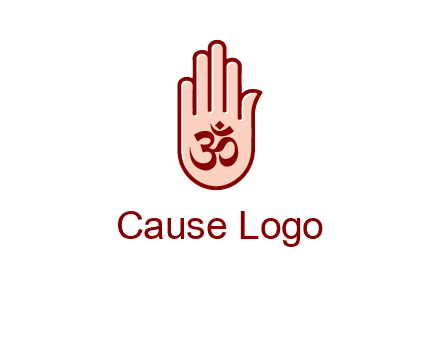 om symbol in hand logo
