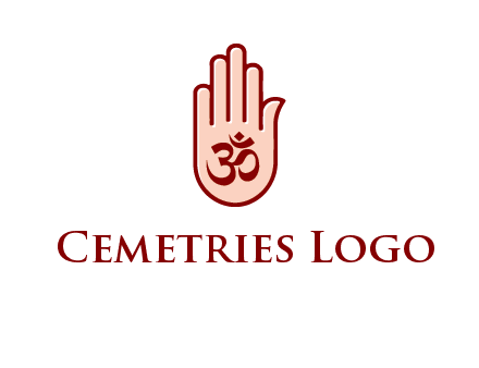 om symbol in hand logo
