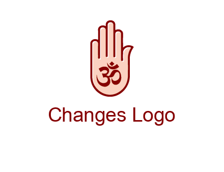 om symbol in hand logo