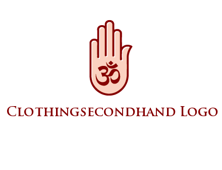 om symbol in hand logo