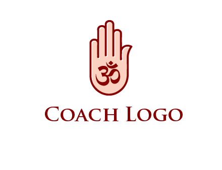 om symbol in hand logo