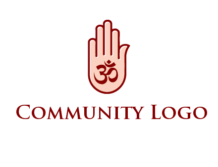 om symbol in hand logo