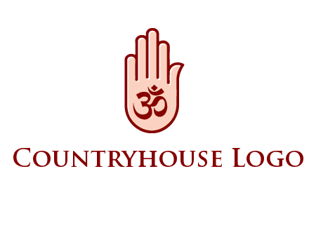 om symbol in hand logo
