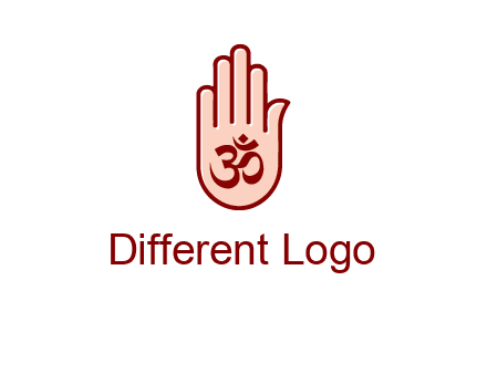 om symbol in hand logo