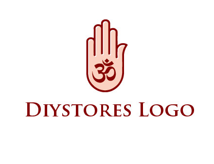 om symbol in hand logo