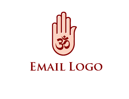 om symbol in hand logo