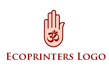 om symbol in hand logo